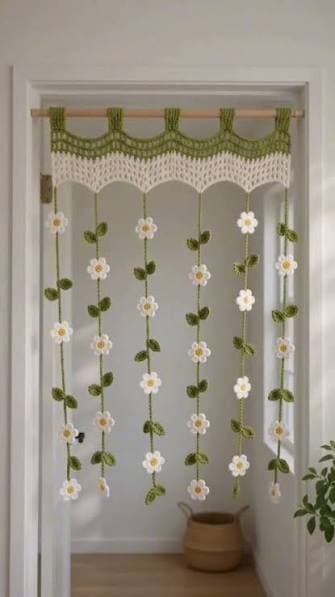 Handmade Crochet Door Curtain thumbnail 4