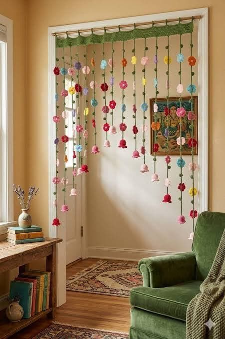 Handmade Crochet Door Curtain thumbnail 3